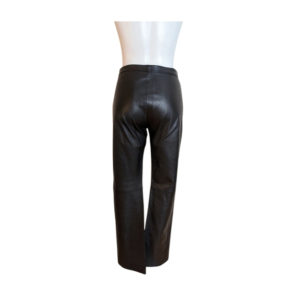 Michael Hoban for North Beach Leather Straight Leg Black Leather Pants Size 6 - Picture 3 of 9